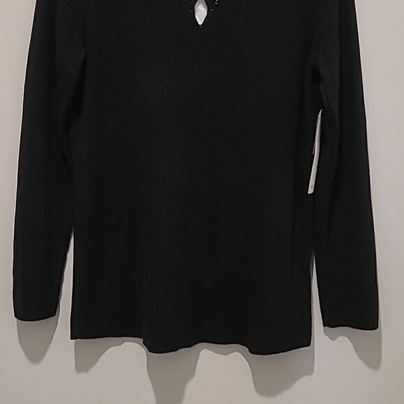 Mercer Street Studio black ribbed sweater size Large - Picture 4 of 13
